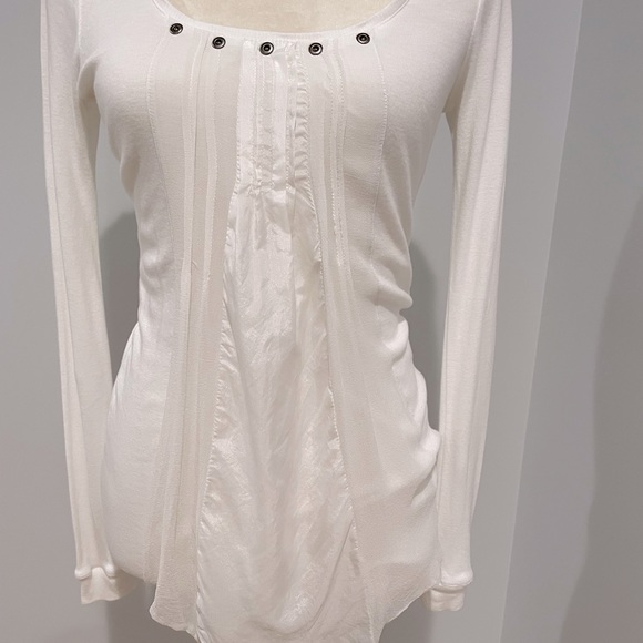 Linq of Los Angeles white long sleeve fitted top - Picture 1 of 9